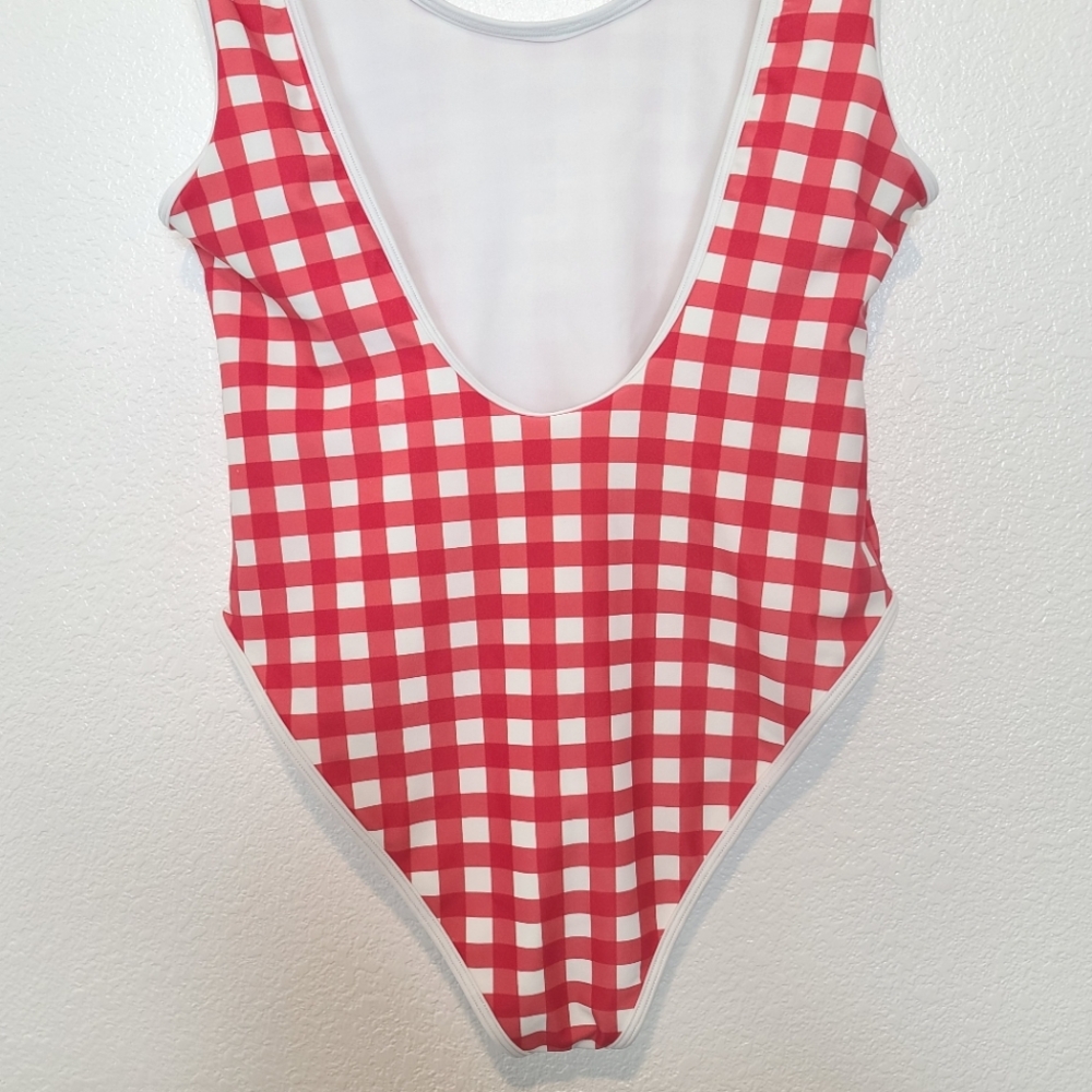 Lovers + Friends Good Times Gingham Red One Piece Swimsuit - Picture 12 of 13